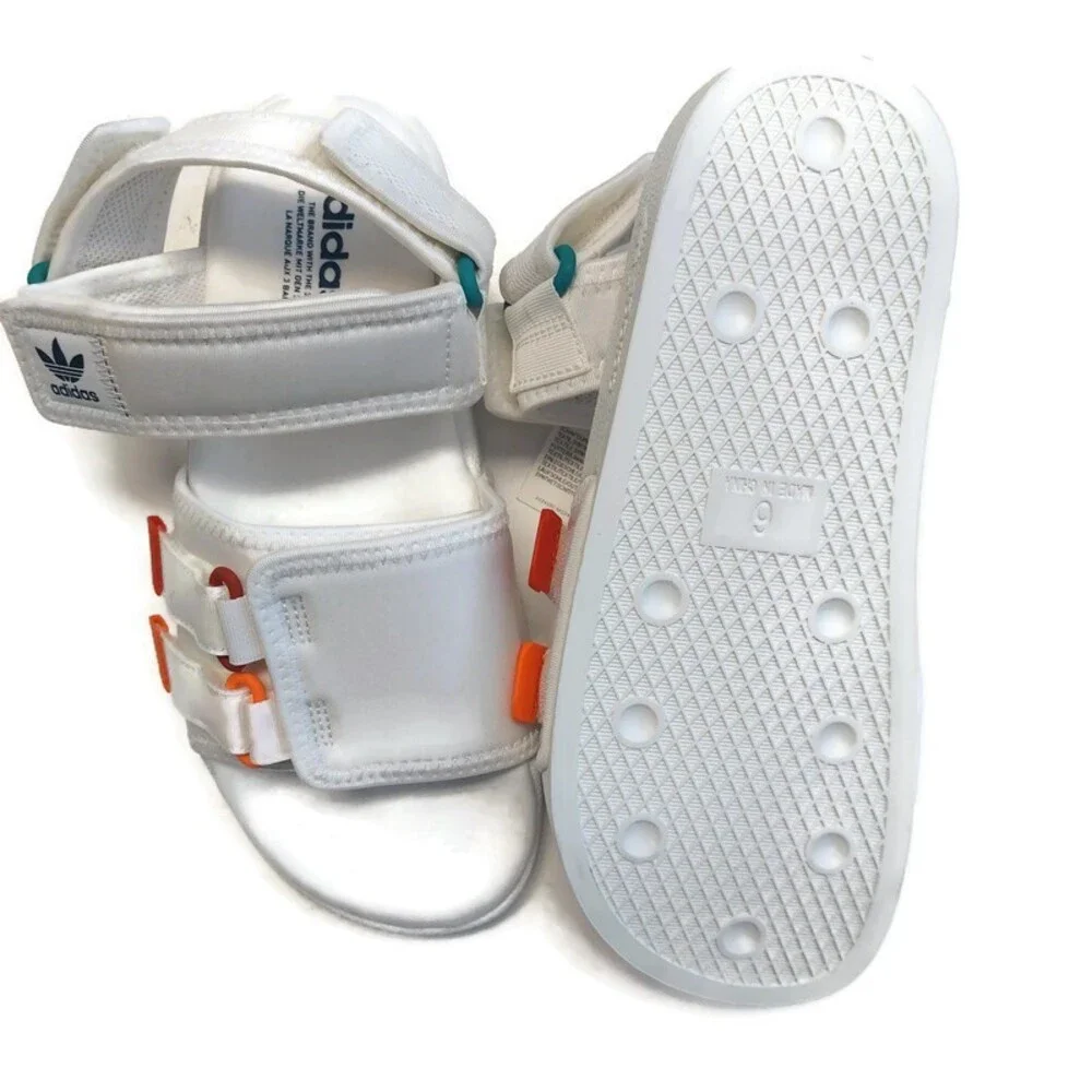 Adidas Adilette Mens Size 6 Sandal 4.0 Slides White Orange Sandals GZ8828